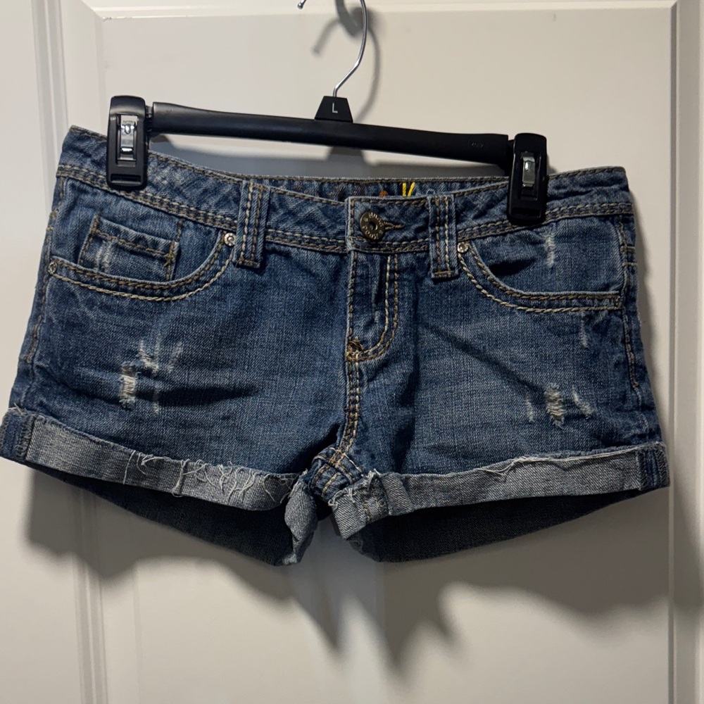Mudd Distressed Blue Jean Shorts